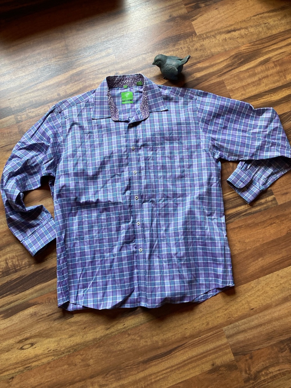 Forsyth of Canada size Men’s XL long sleeve purple plaid shirt